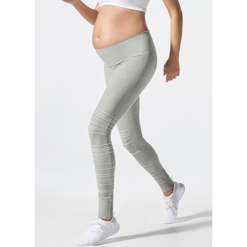 Blanqi SportSupport Hipster Cuffed Maternity‎ Leggings Dove Grey- Medium